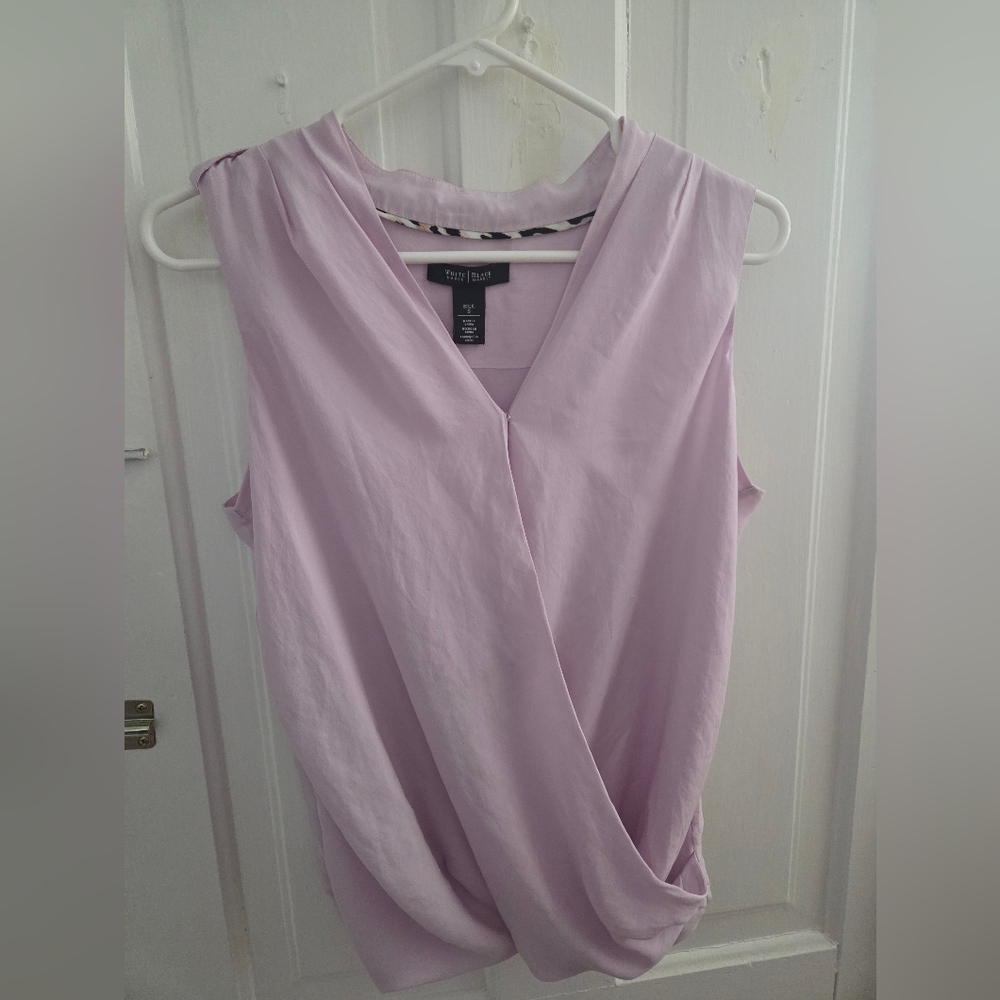 #029 White House Black Market Women's Light Pink Sleeveless Top Size Small